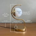 Ver imagem 3 de Abajur Luminaria de Mesa Moderno Curvado com Globo 10cm e Lâmpada Branco Quente Decoração Casa