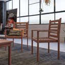 Ver imagem 2 de Conjunto 2 Poltronas Empilháveis e Mesa de Centro Madeira Maciça Marrom