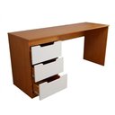 Ver imagem 5 de Mesa para Escritório Madri 3 Gavetas Branco/Freijó - Panorama Móveis