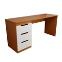 Ver imagem 1 de Mesa para Escritório Madri 3 Gavetas Branco/Freijó - Panorama Móveis