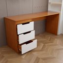 Ver imagem 6 de Mesa para Escritório Madri 3 Gavetas Branco/Freijó - Panorama Móveis