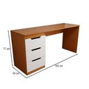 Ver imagem 2 de Mesa para Escritório Madri 3 Gavetas Branco/Freijó - Panorama Móveis