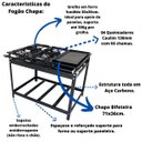 Ver imagem 4 de Fogão Industrial de Piso 4 Bocas Alta Pressão 30x30cm com Chapa Bifeteira Itafaz