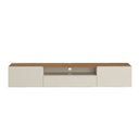 Ver imagem 3 de Rack Suspenso 180cm 2 Portas 1 Gaveta David Artely Marrom Off White