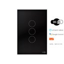 Ver imagem 1 de Interruptor Touch Glass 3 Botões Wifi Preto Lumenx 4x2
