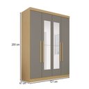 Ver imagem 4 de Guarda Roupa Max Plus 4 Portas 2 Gavetas com Espelho Jequitibá/granizo - Pnr Móveis