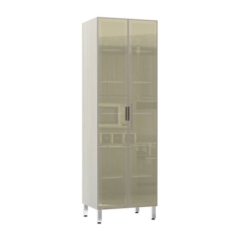 Paneleiro Luciane 70cm Duplo 2 Portas com Vidro Reflecta Bronze Lis