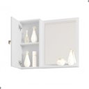 Ver imagem 2 de Jogo de Gabinete e Espelheira para Banheiro Lumara 3 Portas MDF 56cm Branco Oft Móveis