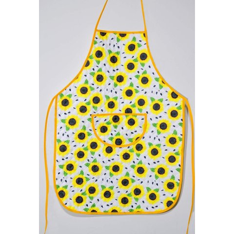Avental de Cozinha Estampado com Plástico - Flor de Girassol