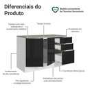 Ver imagem 3 de Balcão de Cozinha 120 cm 2 Portas 3 Gavetas Branco/Preto Lux Madesa