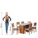 Ver imagem 7 de Conjunto de Mesa Sala de Jantar Ripada Tampo com Vidro 1,60m 6 Cadeiras Santiago Dobuê