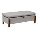 Ver imagem 1 de Baú Organizador Puff Bali 140 Cm Bouclé para Quarto e Sala:cinza Claro