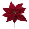 Flor de Natal Poinsetia Veludo Vermelho com Textura 25cm | Natal Encantado Formosinha - 1