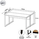 Ver imagem 4 de Plataforma de Trabalho Retangular F5 Office Industrial 120cm Nogal com Preto