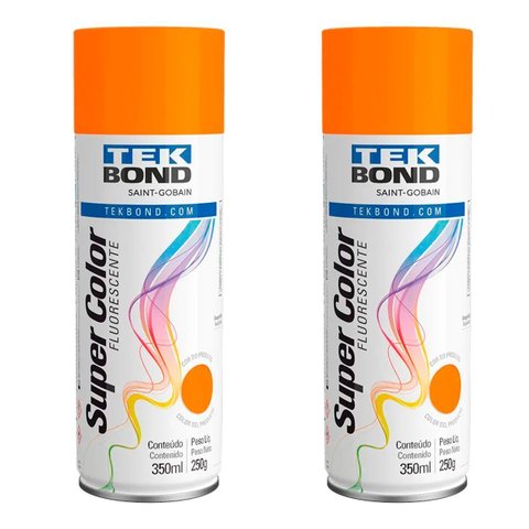 Kit 2 Tinta Tekbond Laranja Florescente 350ml