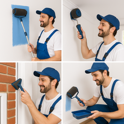 Rolo de Pintura com Reservatorio com Kit 4 Peças Re09 Snel Home - 11