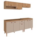 Ver imagem 2 de Cozinha Modulada Completa 4 Peças com 2 Armários Aéreos e Balcão para Pia Marti Yescasa Mel/Fendi