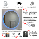 Ver imagem 5 de Espelho Redondo 50cm X 50cm com Led À Pilha ou Fonte:led Branco Frio/led a Pilha