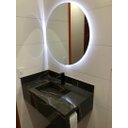 Ver imagem 2 de Espelho Redondo 50cm X 50cm com Led À Pilha ou Fonte:led Branco Frio/led a Pilha