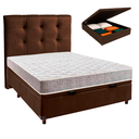 Ver imagem 1 de Conjunto Cama Box Bau Marrom Casal + Colchão D23 D23 Inducol + Cabeceira