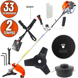Roçadeira Profissional Vulcan VR330P 2T 33CC 1,3HP à Gasolina + Disco Circular 80 Dentes Furo