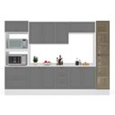 Ver imagem 5 de Cozinha Completa 6 Peças com Cristaleira MDF Branco Cinza Yescasa