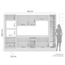 Ver imagem 3 de Cozinha Completa 6 Peças com Cristaleira MDF Branco Cinza Yescasa