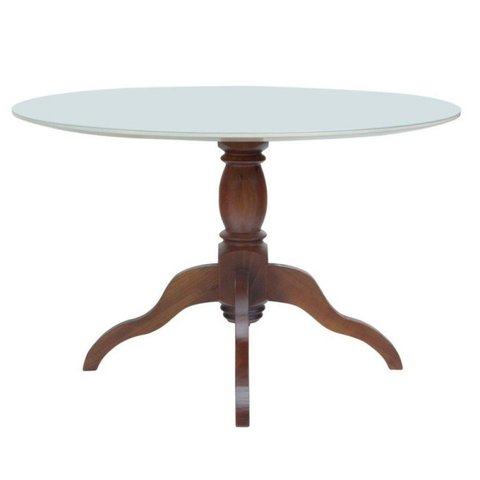 Tampo Redondo de Vidro Temperado Branco para Mesa 60cm