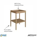 Ver imagem 3 de Mesa Lateral Quadrada c/ Prateleira 43cm Pés em Madeira Oslo Hanover - Artesano