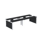 Ver imagem 1 de Estação de Trabalho Mesa Plataforma Escritório para 4 Pessoas Dupla com Caixa de Tomada Pé Painel Preto/Branco