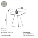 Ver imagem 3 de Mesa de Canto Base Pirâmide 100% MDF 60cm 2026 Marrom