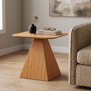 Ver imagem 1 de Mesa de Canto Base Pirâmide 100% MDF 60cm 2026 Marrom