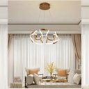 Ver imagem 4 de Pendente Ondas Dourado Led 48w Bivolt 3 Cores 3000k 4000k 6500k Alumínio e Silicone Design Moderno