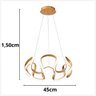 Pendente Ondas Dourado Led 48w Bivolt 3 Cores 3000k 4000k 6500k Alumínio e Silicone Design Moderno - 6