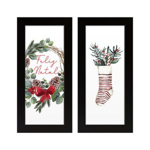 Dupla de Quadros Decorativos Feliz Natal