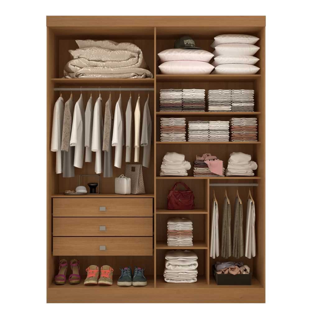 Guarda Roupa da Vinci Plus 4 Portas 3 Gravetas 100% Mdf D'doro:cinamomo - 2