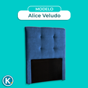 Ver imagem 5 de Cabeceira Estofada Solteiro Alice Nature Veludo Azul 88x136