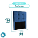 Ver imagem 4 de Cabeceira Estofada Solteiro Alice Nature Veludo Azul 88x136