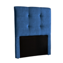 Ver imagem 1 de Cabeceira Estofada Solteiro Alice Nature Veludo Azul 88x136