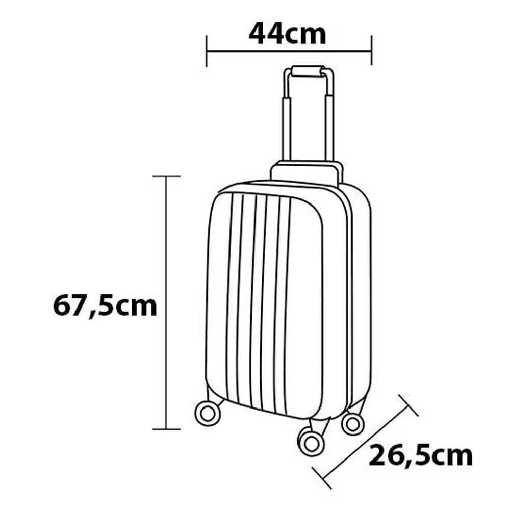 Mala de Viagem Média Gradiente Yins Brasil Ys21105a-m com Rodas Duplas Giro 360° em Abs - 5