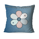 Ver imagem 3 de Kit com 4 Capas para Almofadas Decorativas Abstrato Estilo Jeans