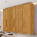 Ver imagem 1 de Guarda-roupa Solteiro Oxford 6 Portas 4 Gavetas Ripado 100% Mdf Peroba - Mademarques
