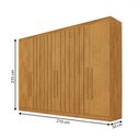 Ver imagem 4 de Guarda-roupa Solteiro Oxford 6 Portas 4 Gavetas Ripado 100% Mdf Peroba - Mademarques