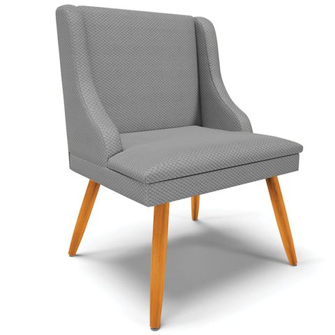 Cadeira Decorativa Sala de Jantar Pés Palito de Madeira Firenze Veludo Luxo Grafite/Natural G19 - Gr