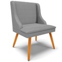 Ver imagem 1 de Cadeira Decorativa Sala de Jantar Pés Palito de Madeira Firenze Veludo Luxo Grafite/Natural G19 - Gr