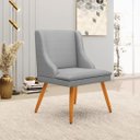 Ver imagem 2 de Cadeira Decorativa Sala de Jantar Pés Palito de Madeira Firenze Veludo Luxo Grafite/Natural G19 - Gr