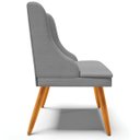 Ver mais imagens de Cadeira Decorativa Sala de Jantar Pés Palito de Madeira Firenze Veludo Luxo Grafite/Natural G19 - Gr