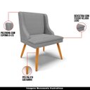 Ver imagem 4 de Cadeira Decorativa Sala de Jantar Pés Palito de Madeira Firenze Veludo Luxo Grafite/Natural G19 - Gr