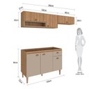 Ver imagem 4 de Cozinha Modulada 3 Peças com 2 Aéreos e Balcão para Pia Marti Yescasa Cinza/Mel