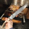 Faca Bowie Artesanal Aço Damasco 11' Chifre de Cervo Grande com Guarda para Caça Churrasco - 7